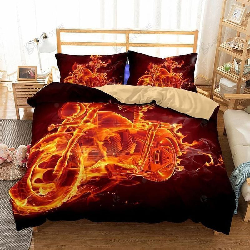 Bikergod Motorcycle Bedding Set Cover Design 3D - NAAH60