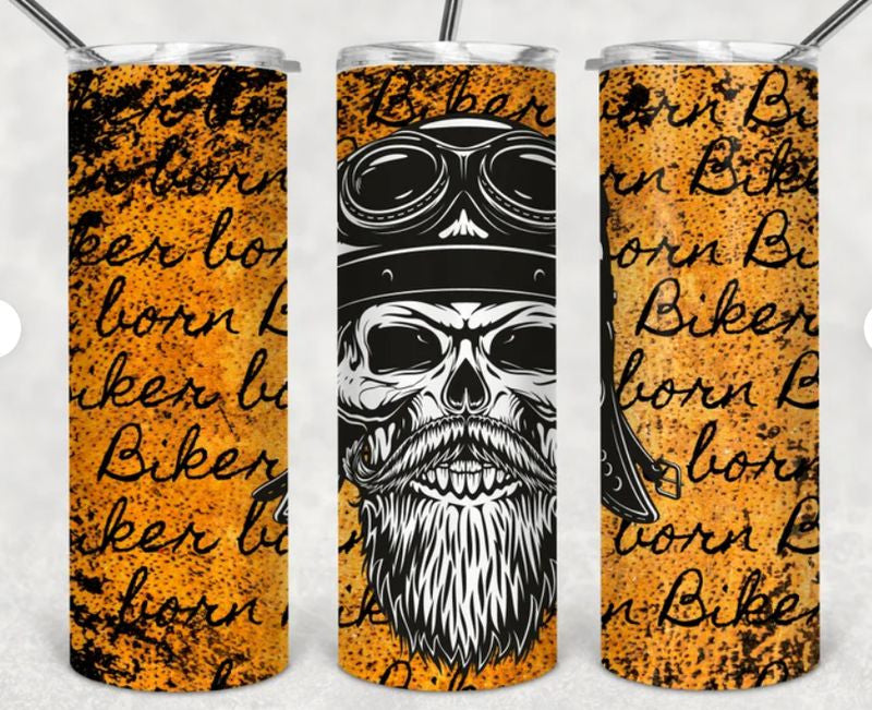 Bikergod Motorcycle Biker Stainless Steel 20 Oz Straight Cup- NACA11