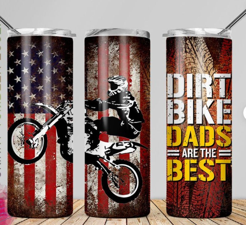 Bikergod Motorcycle Biker Dirt Bike Dad Are the Best Stainless Steel 20 Oz Straight Cup- NACA35
