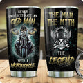 Bikergod Motorcycle Biker Old Man With A Motorcycle Stainless Steel 20 Oz Tumbler- NAAL224