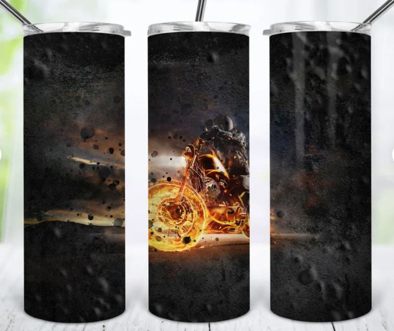 Bikergod Motorcycle Biker Stainless Steel 20 Oz Straight Cup- NACA10