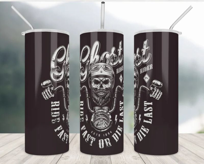 Bikergod Motorcycle Biker Stainless Steel 20 Oz Straight Cup- NACA02