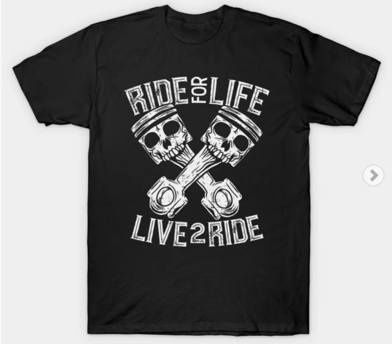 Bikergod Motorcycles Ride for life Live to Ride T-shirt Design 2D Full Printed Sizes S - 5XL - NABA136