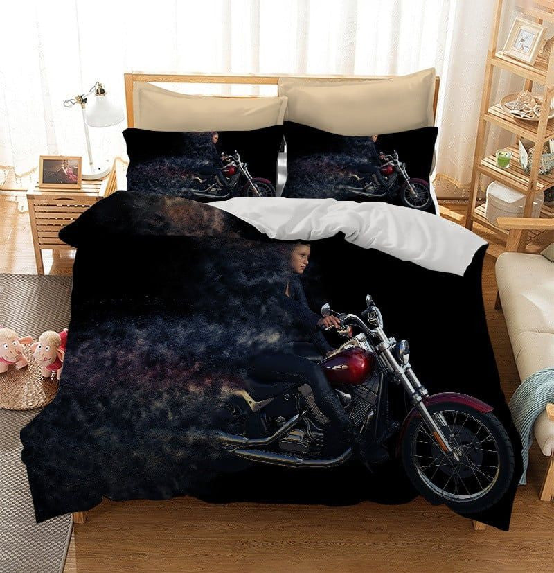 Bikergod Motorcycle Bedding Set Cover Design 3D - NAAH43