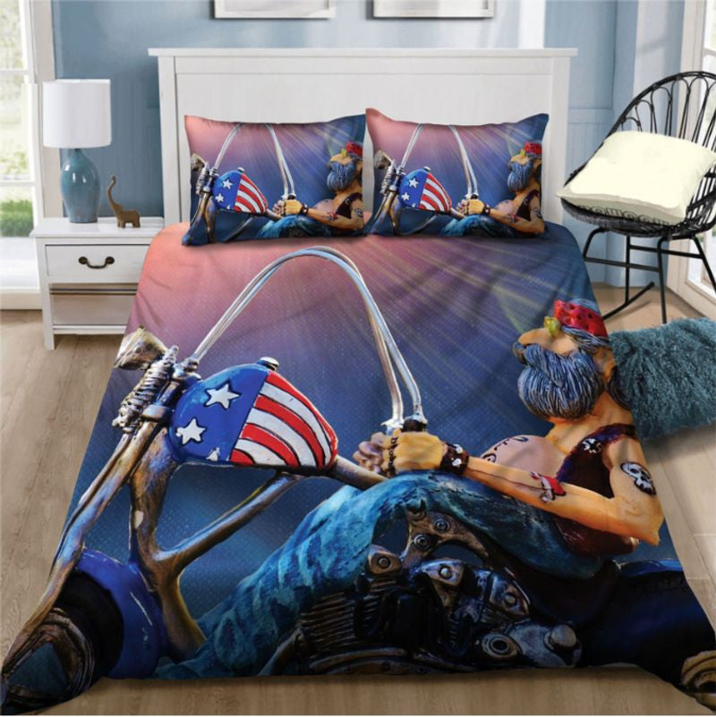 Bikergod Motorcycle Bedding Set Cover Design 3D - NAAH38