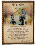 Bikergod Motorcycle To My Son From Dad Motorcycling Blanket NAAH84