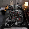 Bikergod Motorcycle Skull You And Me We Got This Bedding Set Cover Design 3D - NAAH30