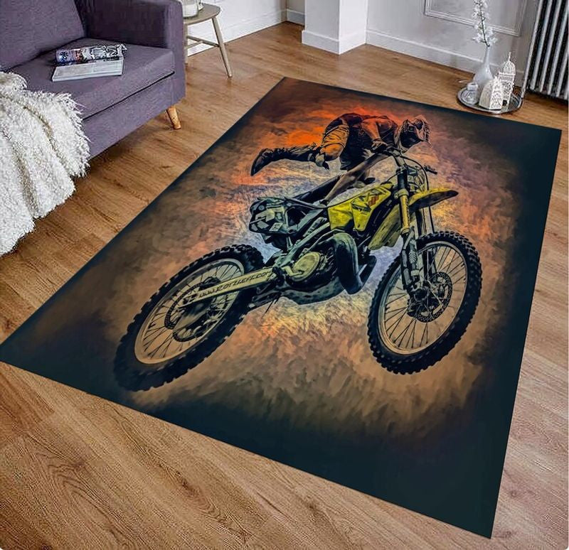 Bikergod Motorcycle Biker Vintage Rug Home Floor Decor NACA81
