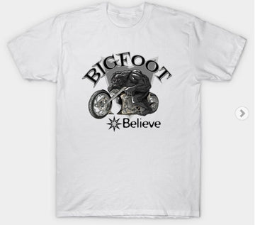 Bikergod Motorcycles bigfoot Believe T-shirt Design 2D Full Printed Sizes S - 5XL - NABA209