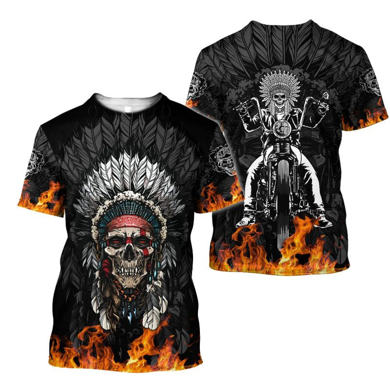 Bikergod Motorcycle Native Biker T-shirt Design 3D Full Printed Sizes S - 5XL - NABA223
