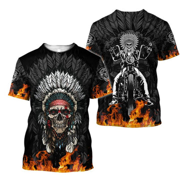 Bikergod Motorcycle Native Biker T-shirt Design 3D Full Printed Sizes S - 5XL - NABA223