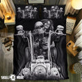 Bikergod Motorcycle Skull Ride Motorcycle Bedding Set Cover Design 3D - NAAH61