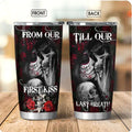 Bikergod Motorcycle Skull Couple Biker Stainless Steel 20 Oz Tumbler- NAAL228