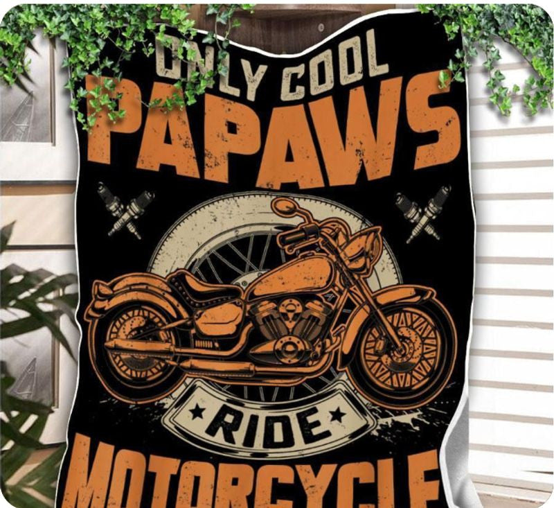 Bikergod Motorcycle Only Cool Papaws Ride Motorcycle Blanket NAAH73