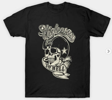 Bikergod Motorcycles Highway to hell T-shirt Design 2D Full Printed Sizes S - 5XL - NABA141