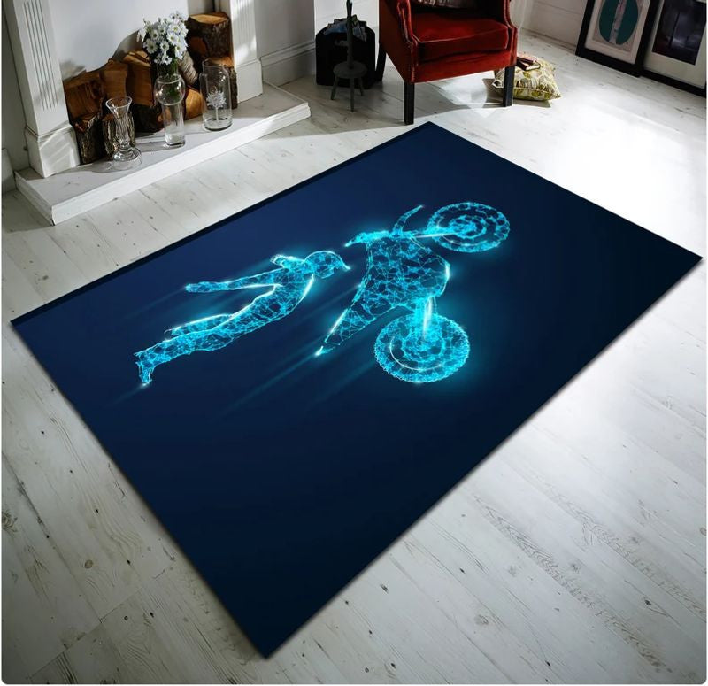Bikergod Motorcycle Biker Rug Home Floor Decor NACA90