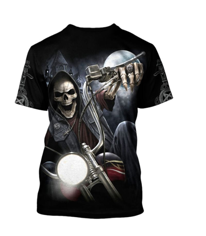 Bikergod Motorcycle Skull T-shirt Design 3D Full Printed Sizes S - 5XL - NABA230