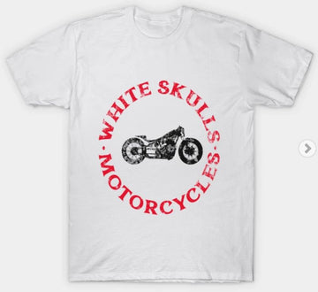 Bikergod Motorcycles White Skulls T-shirt Design 2D Full Printed Sizes S - 5XL - NAAL292