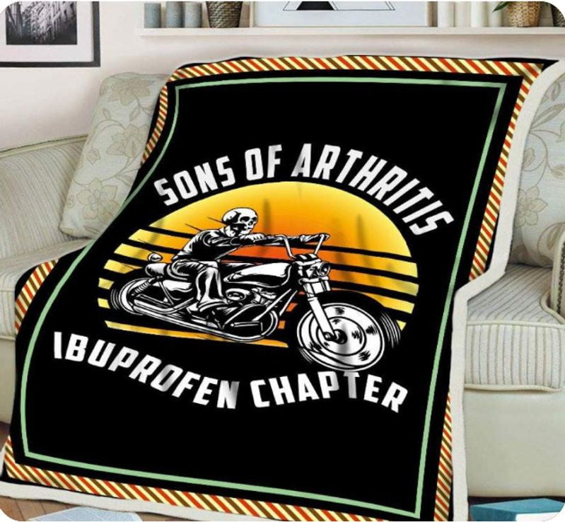 Bikergod Motorcycle Sons Of Arthritis Ibuprofen Chapter Blanket NAAH74