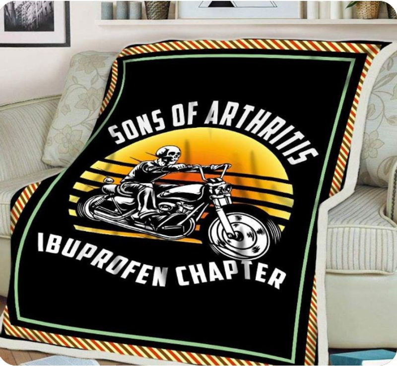 Bikergod Motorcycle Sons Of Arthritis Ibuprofen Chapter Blanket NAAH74