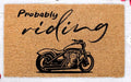 Bikergod Motorcycle Probably Out Riding Doormat NACA74