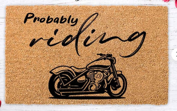 Bikergod Motorcycle Probably Out Riding Doormat NACA74