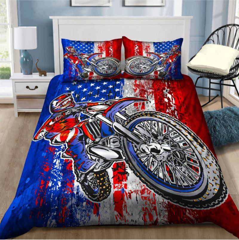 Bikergod Motorcycle Bedding Set Cover Design 3D - NAAH47