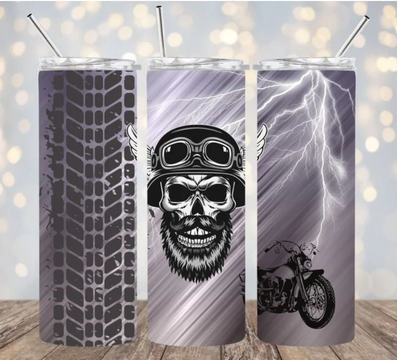 Bikergod Motorcycle Biker Stainless Steel 20 Oz Straight Cup- NACA01