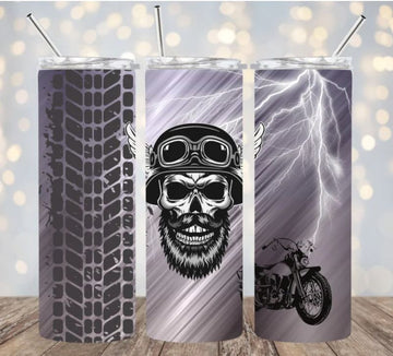 Bikergod Motorcycle Biker Stainless Steel 20 Oz Straight Cup- NACA01