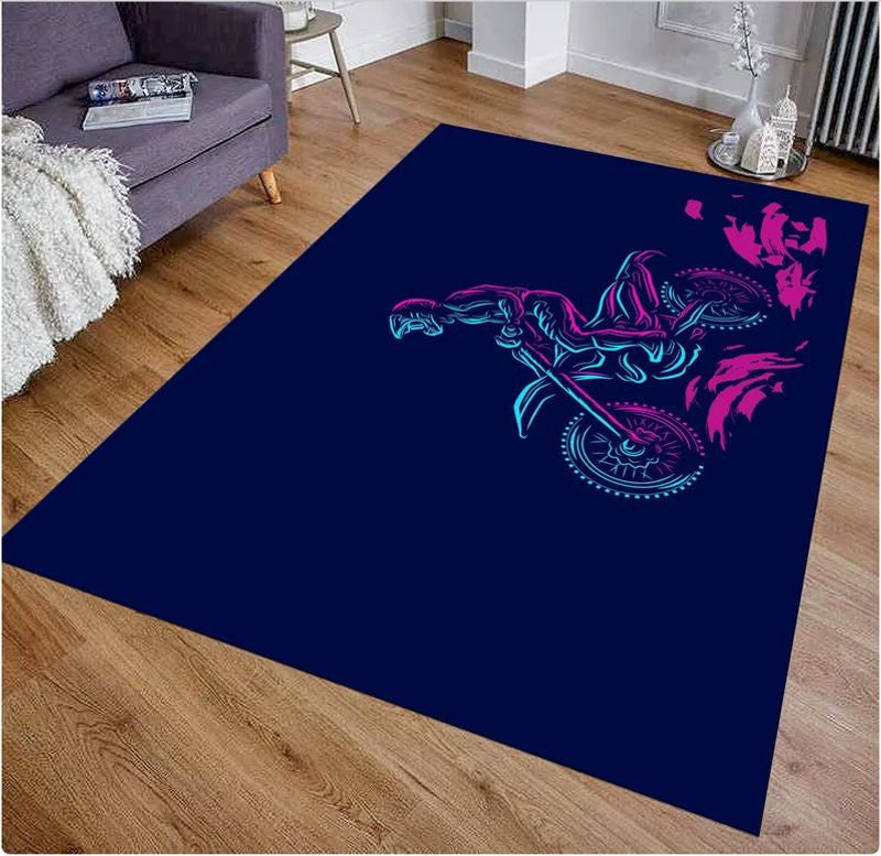 Bikergod Motorcycle Biker Rug Home Floor Decor NACA93