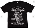 Bikergod Motorcycle Legends, Live Free, Ride Hard T-shirt Design 2D Full Printed Sizes S - 5XL - NAAH20