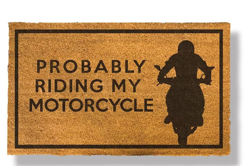 Bikergod Motorcycle RIDING MY MOTORCYCLE Doormat NACA68