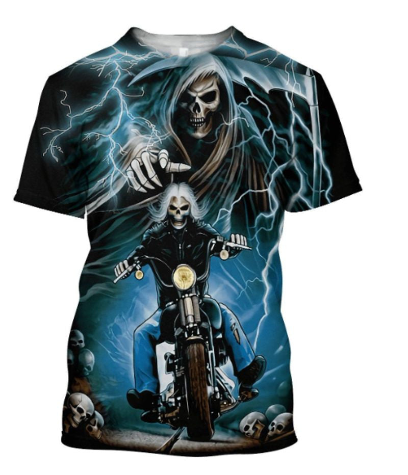 Bikergod Motorcycle Skull T-shirt Design 3D Full Printed Sizes S - 5XL - NABA227