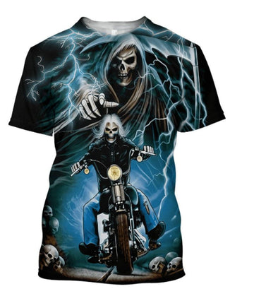 Bikergod Motorcycle Skull T-shirt Design 3D Full Printed Sizes S - 5XL - NABA227