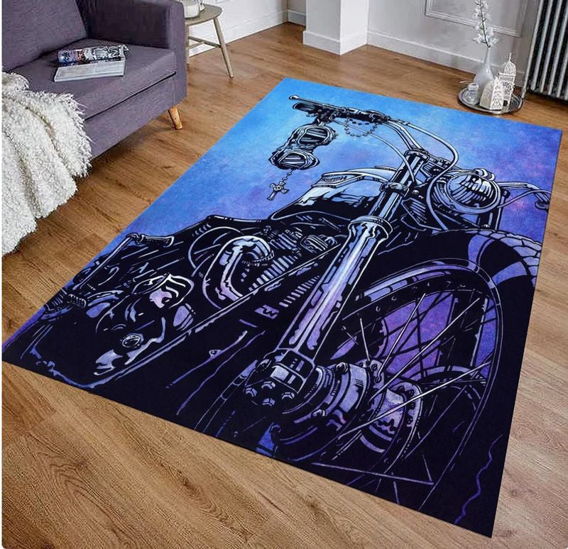 Bikergod Motorcycle Biker Rug Home Floor Decor NACA97