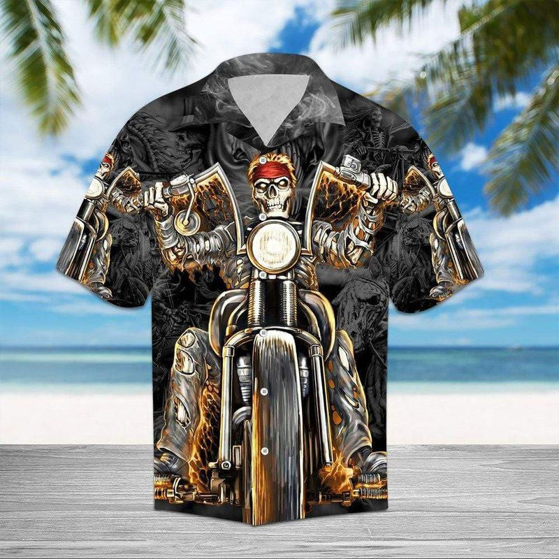 Bikergod Motorcycle Skull Biker Hawaii Shirt Design 3D Full Printed Sizes S - 5XL NAAK200