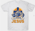 Bikergod Motorcycle I Ride With Jesus Faith T-shirt Design 2D Full Printed Sizes S - 5XL - NABA156