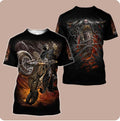 Bikergod Motorcycle Fire Biker Skull T-shirt Design 3D Full Printed Sizes S - 5XL - NABA224