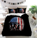 Bikergod Motorcycle American Flag Bedding Set Cover Design 3D - NAAH44
