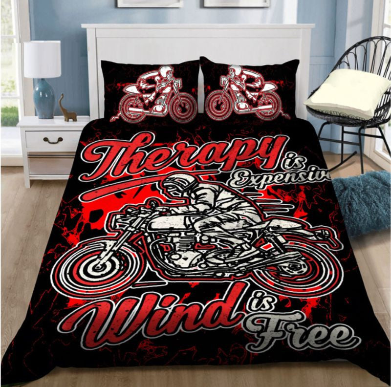 Bikergod Motorcycle Wind Is Free  Bedding Set Cover Design 3D - NAAH35