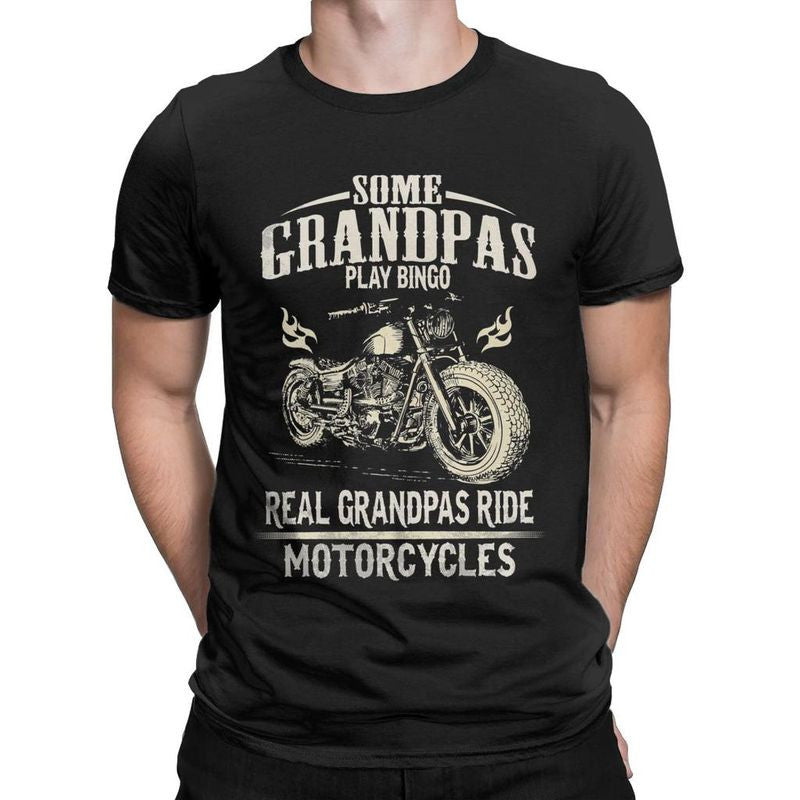 Bikergod Motorcycles Real Grandpa Rides Motorcycle T-shirt Design 2D Full Printed Sizes S - 5XL - NADA188