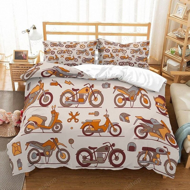 Bikergod Motorcycle Bedding Set Cover Design 3D - NAAH51