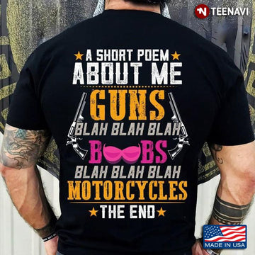 Bikergod Motorcycle Boobs Blah Blah Blah Motorcycles The End T-shirt Design 2D Full Printed Sizes S - 5XL - NAAF335