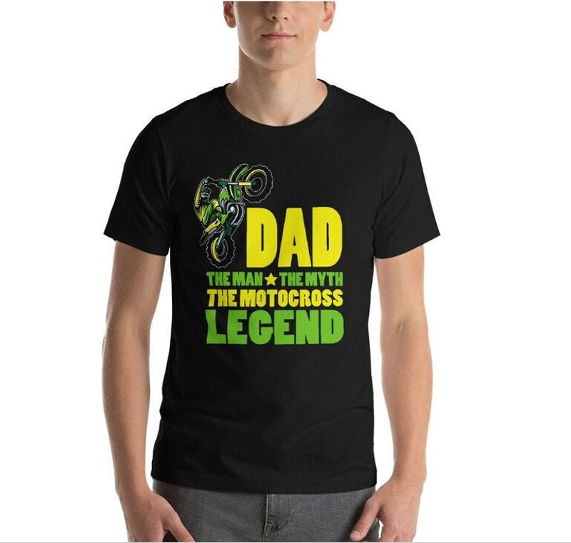 Bikergod Motorcycles Dad The Man The Myth The Motocross Legend T-shirt Design 2D Full Printed Sizes S - 5XL - NAAD07