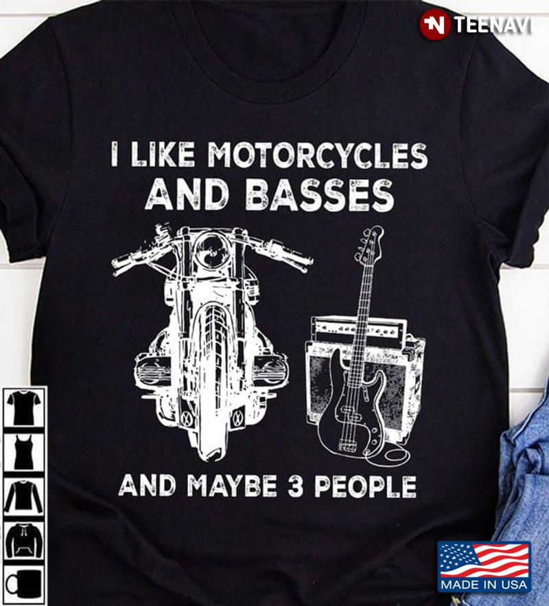 Bikergod Motorcycle I Like Motorcycles and Basses T-shirt Design 2D Full Printed Sizes S - 5XL - NAAF269