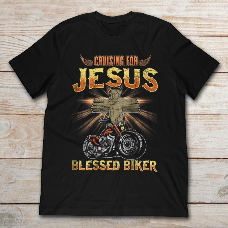 Bikergod Motorcycle Cruising For Jesus Blessed Biker T-shirt Design 2D Full Printed Sizes S - 5XL - NAAR72