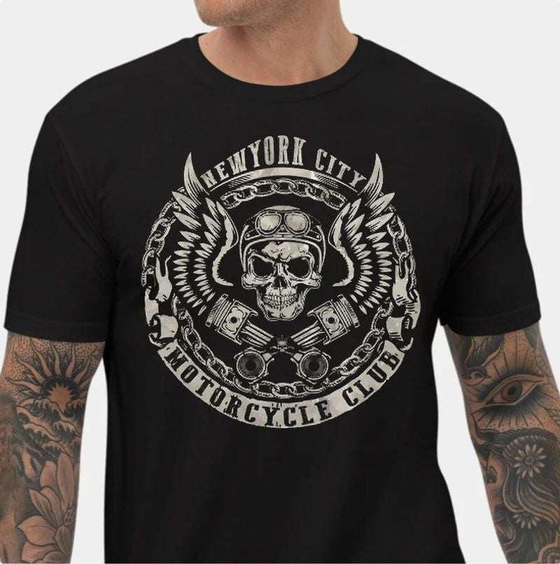 Bikergod Motorcycles Club T-shirt Design 2D Full Printed Sizes S - 5XL - NAU9544