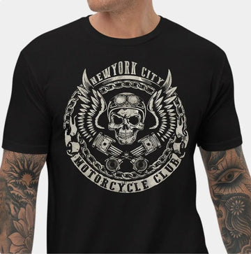 Bikergod Motorcycles Club T-shirt Design 2D Full Printed Sizes S - 5XL - NAU9544