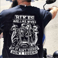 Bikergod Motorcycle Skeleton biker Bikes are like wives T-shirt Design 2D Full Printed Sizes S - 5XL - NAAM55