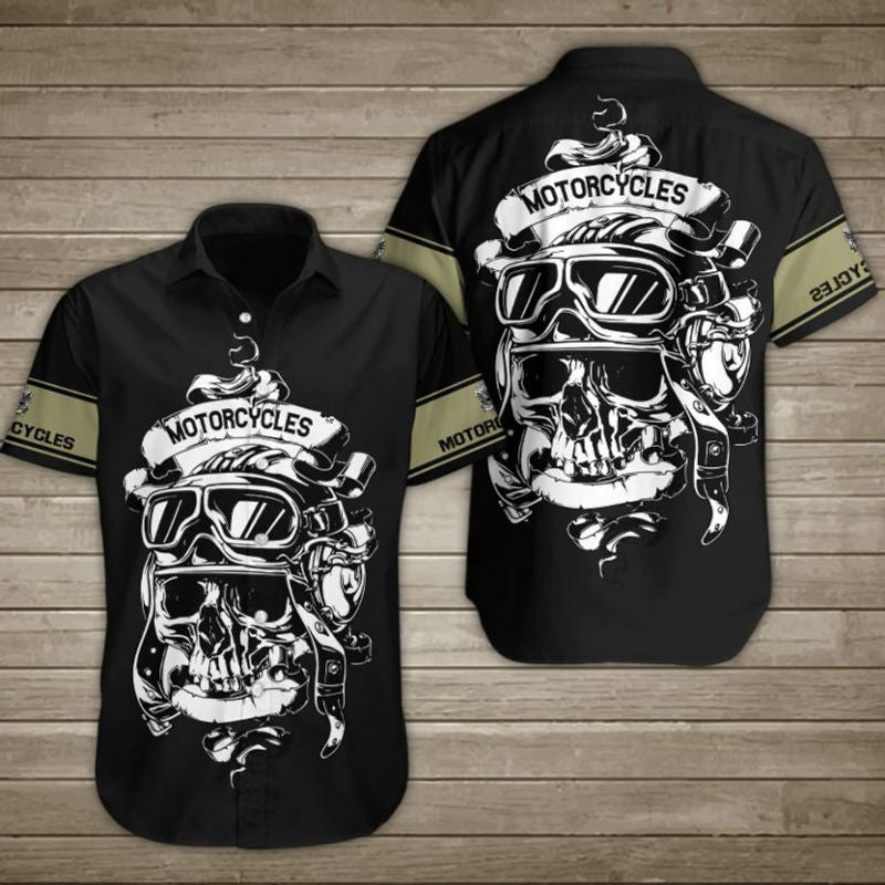 Bikergod Motorcycles Skull Button Shirt Design 3D Full Printed Sizes S - 5XL NAL229